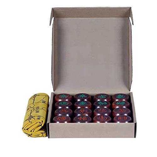 Chinesisches Schachspiel, Brettspiele Xiangqi mit Lederbrett, 2 Spieler(Rosered,5cm) von BXHouP-BaiZTM