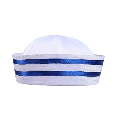 BXT Captain Sailor Kostüm Set Captain Hat Matrosen Cap Halstuch Cosplay Outfit Zubehör Set für Erwachsene Frauen, Weiss/opulenter Garten, Einheitsgröße von BXT