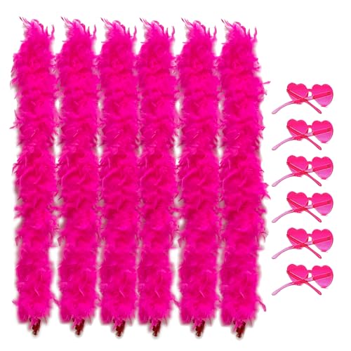 BXVXWKJXKR Bunte Federboas mit Herz-Sonnenbrille, Partygeschenk, Karneval, 6 Stück BXVXWKJXKR Bunte Federboas mit Herz-Sonnenbrille, Partygeschenk, Karneval, 6 Stück von BXVXWKJXKR