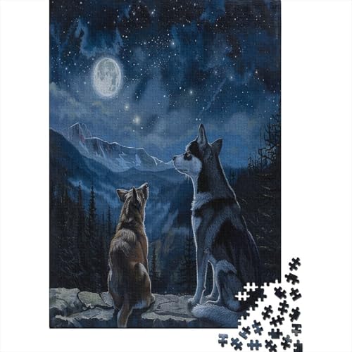 Alaskan Malamute Dog 1000 Stück Puzzles Für Erwachsene Teenager Stress Abbauen Familien-Puzzlespiel 1000-teiliges Puzzle Kinder Lernspiel Spielzeug Geschenk Puzzel 1000pcs (75x50cm) von BXYAFEKUD
