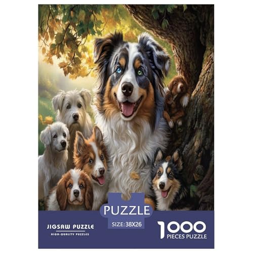 Australischer Schäfer Puzzle 1000 Teile Schwer Puzzle Spielzeug Lernspiel Impossible Herausforderungsspielzeug Für Erwachsene Und Kinder Ab 12 Jahren 38x26cm/1000pcs von BXYAFEKUD