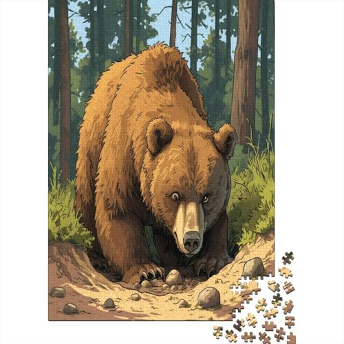 Bär 1000 Teile, Impossible Puzzle,Geschicklichkeitsspiel Für Die Ganze Familie, Erwachsenenpuzzle Ab 14 Jahren Puzzel 1000pcs (75x50cm) von BXYAFEKUD