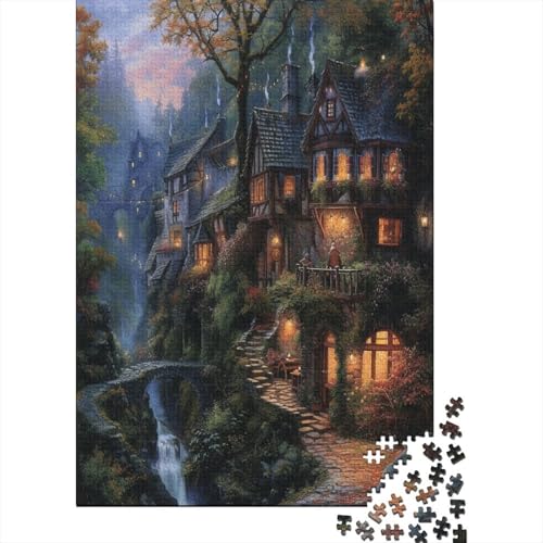 Berghütte 1000 Teile,Impossible Puzzle,Geschicklichkeitsspiel Für Die Ganze Familie, Erwachsenen Puzzlespiel Puzzel 1000pcs (75x50cm) von BXYAFEKUD