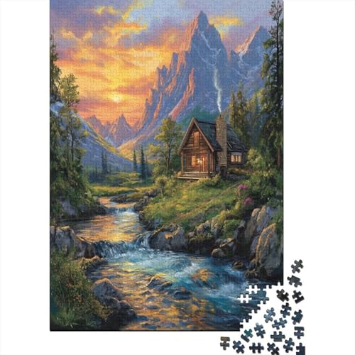 Berghütte Puzzles1000 Teile, Puzzle Für Erwachsene, GesKükenlichkeitsspiel Für Die Ganze Familie, Klassische Puzzle,Geburtstagsgeschenk Erwachsenen Puzzlespiel Puzzel 1000pcs (75x50cm) von BXYAFEKUD