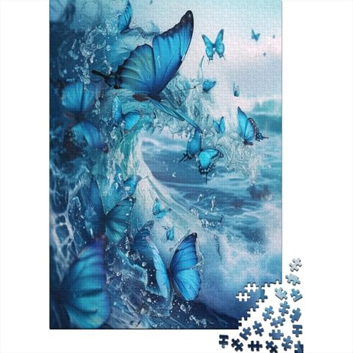 Blue Schmetterling Puzzle 1000 Teile Erwachsener Kniffel Spaß Für Die Ganze Familie - Abwechslungsreiche 1000 Puzzleteilige Motive Puzzlespiel Erwachsene, Puzzel 1000pcs (75x50cm) von BXYAFEKUD
