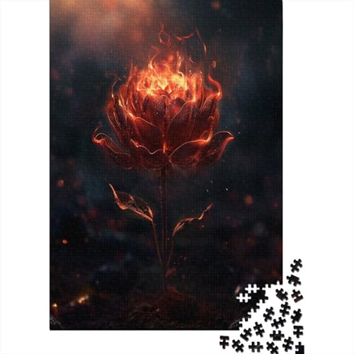 Brennende Rosen Puzzlespiel 1000 Teile Puzzle Für Erwachsene Und Kinder Ab 14 Jahren, Erwachsenen Puzzlespiel Puzzel 1000pcs (75x50cm) von BXYAFEKUD