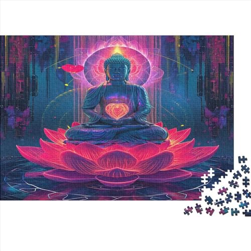Buddha Statue 1000 Stück Puzzles Für Erwachsene Teenager Stress Abbauen Familien-Puzzlespiel 1000-teiliges Puzzle Kinder Lernspiel Spielzeug Geschenk Puzzel 1000pcs (75x50cm) von BXYAFEKUD