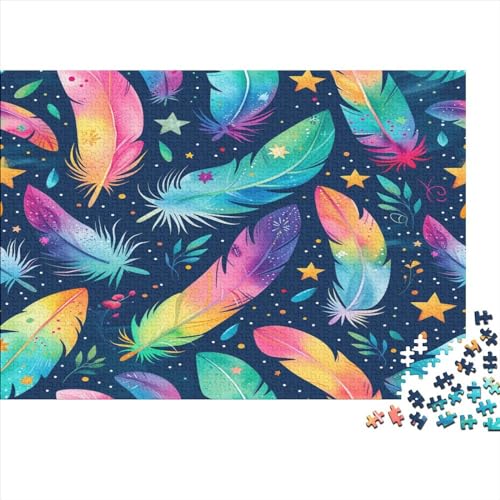 Bunte Federn Puzzlespiel 1000 Teile Jigsaw Puzzle 1000 Puzzle FüR Erwachsene Kinder Senioren Erwachsenen Puzzlespiel Puzzel 1000pcs (75x50cm) von BXYAFEKUD