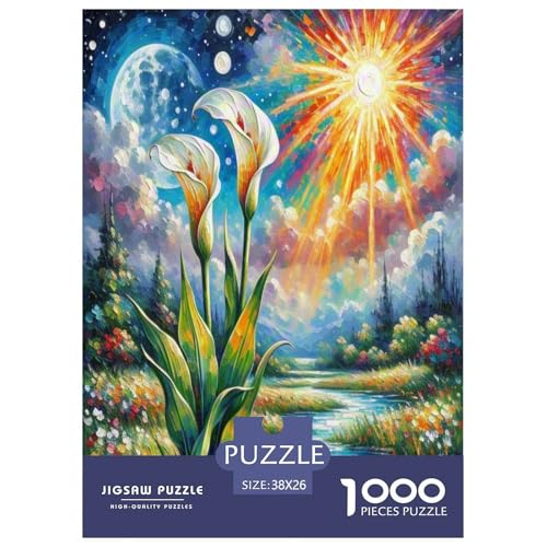 Calla Lilie Puzzle 1000-teilige Schwer Puzzle Spielzeug Lernspiel Impossible Herausforderung Spielzeug Für Erwachsene Und Kinder in Bewährter 38x26cm/1000pcs von BXYAFEKUD