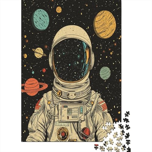 Cartoon Astronaut 1000 Stück Puzzles Für Erwachsene Teenager Stress Abbauen Familien-Puzzlespiel Mit Poster in 1000-teiliges Puzzle Kinder Lernspiel Spielzeug Geschenk Puzzel 1000pcs (75x50cm) von BXYAFEKUD