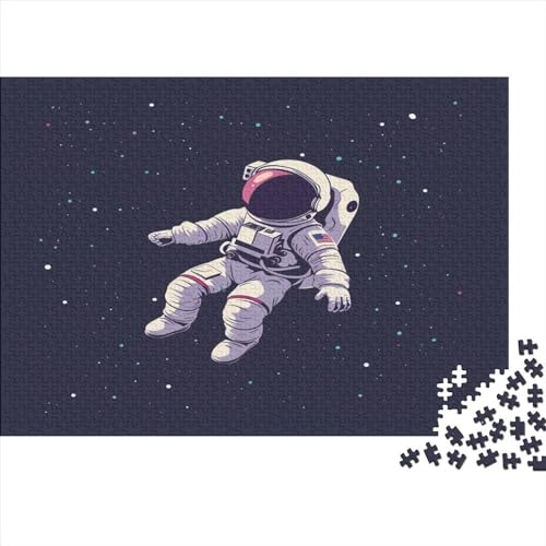 Cartoon Astronaut 1000 Teile, Impossible Puzzle,Geschicklichkeitsspiel Für Die Ganze Familie, Erwachsenenpuzzle Ab 14 Jahren Puzzel 1000pcs (75x50cm) von BXYAFEKUD