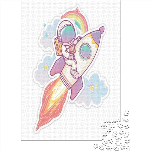 Cartoon Astronaut Puzzle 1000 Teile,für Erwachsene, Impossible Puzzle,farbenfrohes Legespiel,Geschicklichkeitsspiel Für Die Ganze Familie,Erwachsenenpuzzle Puzzel 1000pcs (75x50cm) von BXYAFEKUD