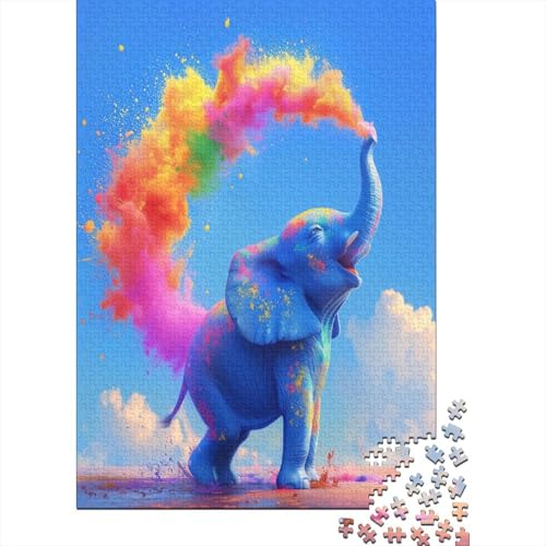 Cartoon Elefant 1000 Teile, Impossible Puzzle,Geschicklichkeitsspiel Für Die Ganze Familie, Erwachsenenpuzzle Ab 14 Jahren Puzzel 1000pcs (75x50cm) von BXYAFEKUD