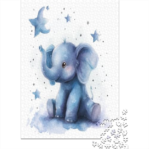 Cartoon Elefant Puzzle 1000 Teile Erwachsener Kniffel Spaß Für Die Ganze Familie - Abwechslungsreiche 1000 Puzzleteilige Motive Puzzlespiel Erwachsene, Puzzel 1000pcs (75x50cm) von BXYAFEKUD