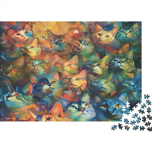 Cute Kat Puzzle 1000 Teile Erwachsene Puzzles Für Erwachsene Klassische Puzzles 1000 Teile Erwachsene Puzzlespiel Schwer Pädagogisches Spielzeug Erwachsene Kinder Puzzel 1000pcs (75x50cm) von BXYAFEKUD
