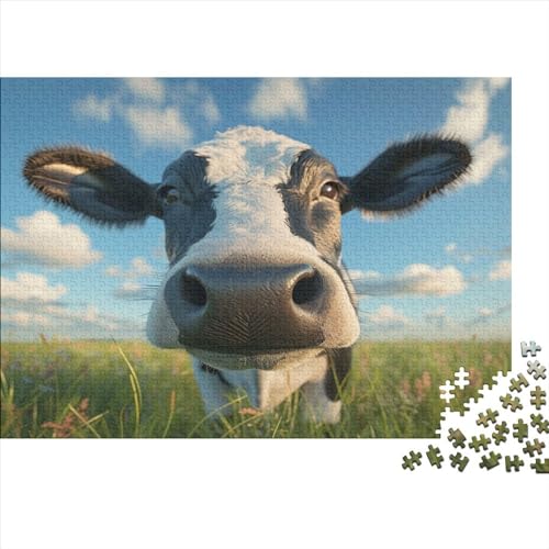 Cute Little Kuh Puzzle 1000 Teile,für Erwachsene, Impossible Puzzle,farbenfrohes Legespiel,GesKükenlichkeitsspiel Für Die Ganze Familie,Erwachsenenpuzzle Puzzel 1000pcs (75x50cm) von BXYAFEKUD