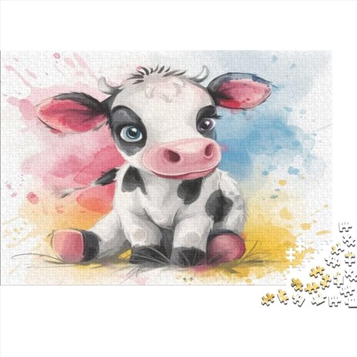 Cute Little Kuh Puzzle 1000 Teile Erwachsener Kniffel Spaß Für Die Ganze Familie - Abwechslungsreiche 1000 Puzzleteilige Motive Puzzle Erwachsene, Puzzel 1000pcs (75x50cm) von BXYAFEKUD