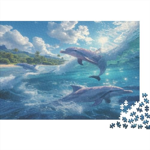 Delphin 1000 Teile, Impossible Puzzle,Geschicklichkeitsspiel Für Die Ganze Familie, Erwachsenenpuzzle Ab 14 Jahren Puzzel 1000pcs (75x50cm) von BXYAFEKUD