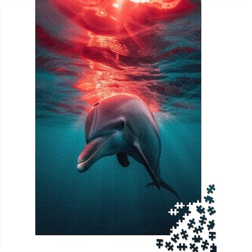Delphin 1000 Teile, Impossible Puzzle,Geschicklichkeitsspiel Für Die Ganze Familie, Erwachsenenpuzzle Ab 14 Jahren Puzzel 1000pcs (75x50cm) von BXYAFEKUD