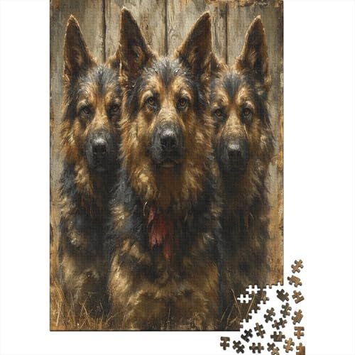 Deutscher Schäferhunds 1000 Stück Puzzles Für Erwachsene Teenager Stress Abbauen Familien-Puzzlespiel Mit Poster in 1000-teiliges Puzzle Kinder Lernspiel Spielzeug Geschenk Puzzel 1000pcs (75x50cm) von BXYAFEKUD