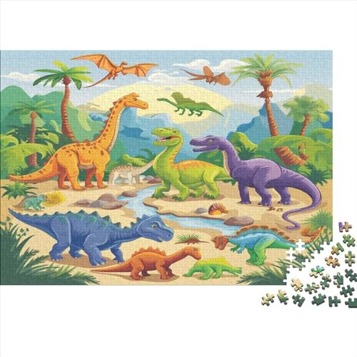 Dinosaurier Puzzle 1000 Teile Puzzles Für Erwachsene Lernspiel Herausforderungsspielzeug 1000-teilige Puzzlespiel Für Erwachsene Kinder Puzzel 1000pcs (75x50cm) von BXYAFEKUD