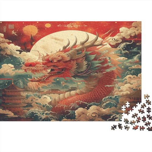 Drache Puzzle 1000 Teile Erwachsene Puzzles Für Erwachsene Klassische Puzzles 1000 Teile Erwachsene Puzzlespiel Schwer Pädagogisches Spielzeug Erwachsene Kinder Puzzel 1000pcs (75x50cm) von BXYAFEKUD