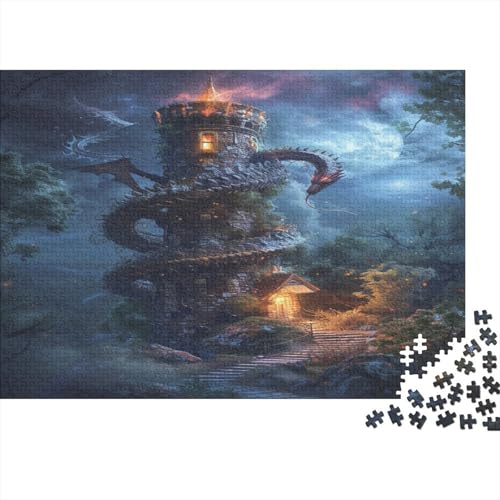 Drache Puzzle 1000 Teile Puzzles Für Erwachsene Lernspiel Herausforderungsspielzeug 1000-teilige Puzzlespiel Für Erwachsene Kinder Puzzel 1000pcs (75x50cm) von BXYAFEKUD