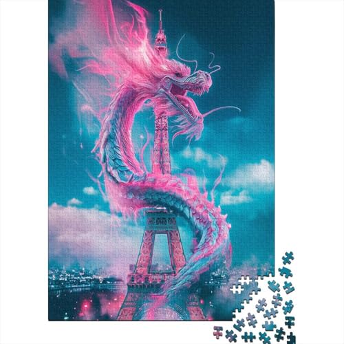 Drache Puzzle 1000 Teile Puzzles Für Erwachsene Lernspiel Herausforderungsspielzeug 1000-teilige Puzzlespiel Für Erwachsene Kinder Puzzel 1000pcs (75x50cm) von BXYAFEKUD