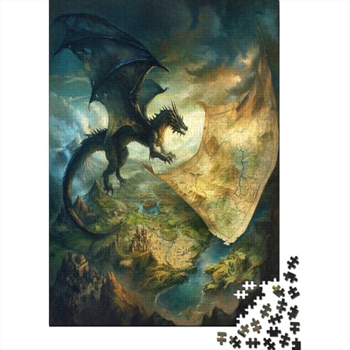 Drache Puzzlespiel 1000 Teile Erwachsene -Puzzle 1000 Stück Spiel Puzzles Für Erwachsene Kinder Puzzle Erwachsenen Puzzlespiel Puzzel 1000pcs (75x50cm) von BXYAFEKUD