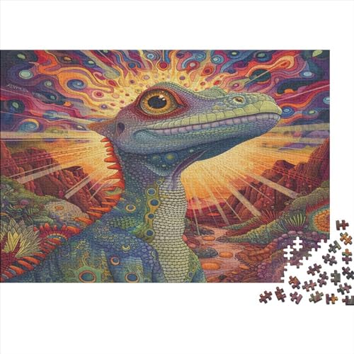 Echse 1000 Stück Puzzles Für Erwachsene Teenager Stress Abbauen Familien-Puzzlespiel Mit Poster in 1000-teiliges Puzzle Kinder Lernspiel Spielzeug Geschenk Puzzel 1000pcs (75x50cm) von BXYAFEKUD
