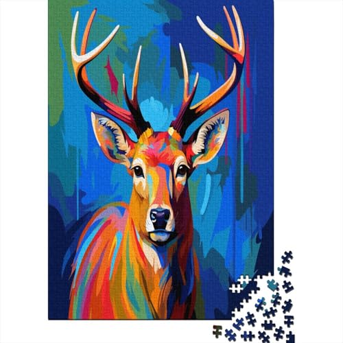Elch 1000 Teile,Impossible Puzzle,Geschicklichkeitsspiel Für Die Ganze Familie, Erwachsenen Puzzlespiel Puzzel 1000pcs (75x50cm) von BXYAFEKUD