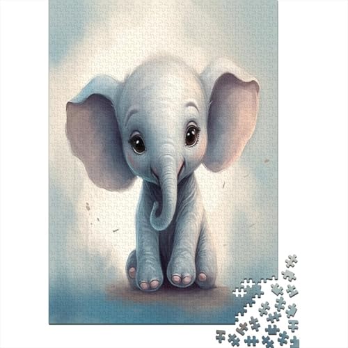 Elefant Puzzle 1000 Teile,für Erwachsene, Impossible Puzzle,farbenfrohes Legespiel,Geschicklichkeitsspiel Für Die Ganze Familie,Erwachsenenpuzzle Puzzel 1000pcs (75x50cm) von BXYAFEKUD
