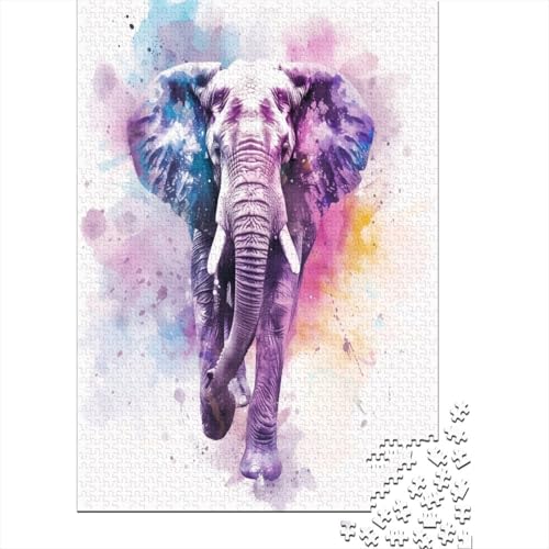 Elefant Puzzle 1000 Teile Puzzles Für Erwachsene Lernspiel Herausforderungsspielzeug 1000-teilige Puzzlespiel Für Erwachsene Kinder Puzzel 1000pcs (75x50cm) von BXYAFEKUD