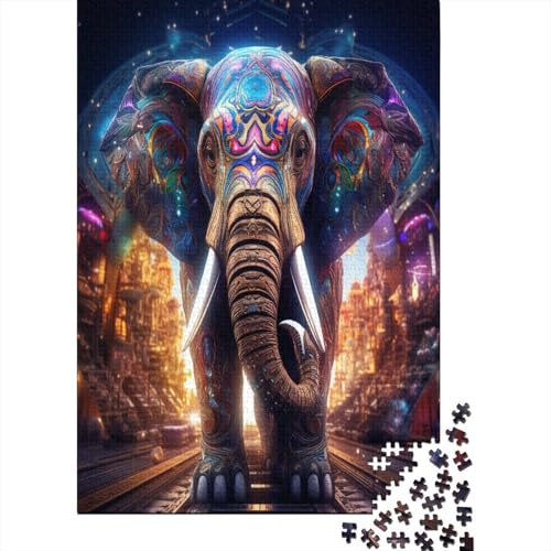 Elefant Puzzle 1000 Teile Puzzles Für Erwachsene Lernspiel Herausforderungsspielzeug 1000-teilige Puzzlespiel Für Erwachsene Kinder Puzzel 1000pcs (75x50cm) von BXYAFEKUD