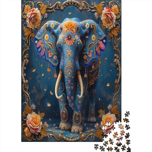 Elefant Puzzle 1000 Teile Puzzles Für Erwachsene Lernspiel Herausforderungsspielzeug 1000-teilige Puzzlespiel Für Erwachsene Kinder Puzzel 1000pcs (75x50cm) von BXYAFEKUD