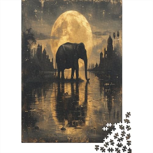 Elefant Puzzle 1000 Teile Puzzles Für Erwachsene Lernspiel Herausforderungsspielzeug 1000-teilige Puzzlespiel Für Erwachsene Kinder Puzzel 1000pcs (75x50cm) von BXYAFEKUD