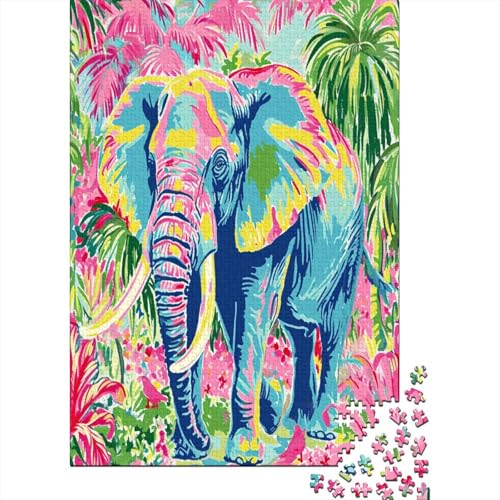 Elefant Puzzles1000 Teile, Puzzle Für Erwachsene, Geschicklichkeitsspiel Für Die Ganze Familie, Klassische Puzzle,Geburtstagsgeschenk Erwachsenen Puzzlespiel Puzzel 1000pcs (75x50cm) von BXYAFEKUD