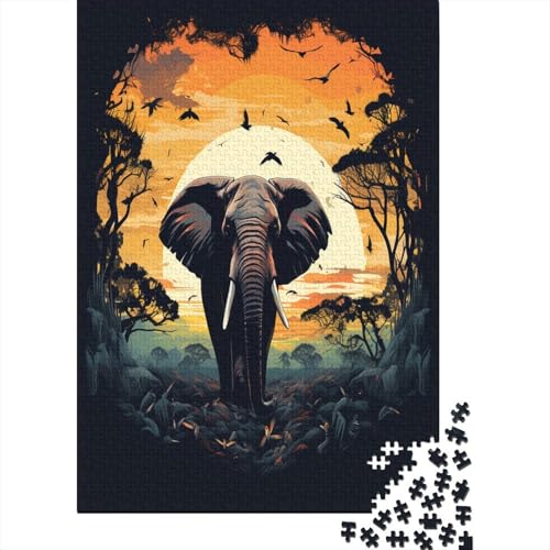Elefant Puzzlespiel 1000 Teile Erwachsene -Puzzle 1000 Stück Spiel Puzzles Für Erwachsene Kinder Puzzle Erwachsenen Puzzlespiel Puzzel 1000pcs (75x50cm) von BXYAFEKUD