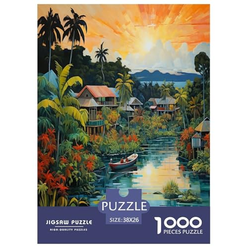 Ferienbucht Puzzles 1000 Teile Schwer Puzzle Spielzeug Lernspiel Impossible Herausforderung Spielzeug Für Erwachsene Und Kinder Ab 12 Jahren 38x26cm/1000pcs von BXYAFEKUD
