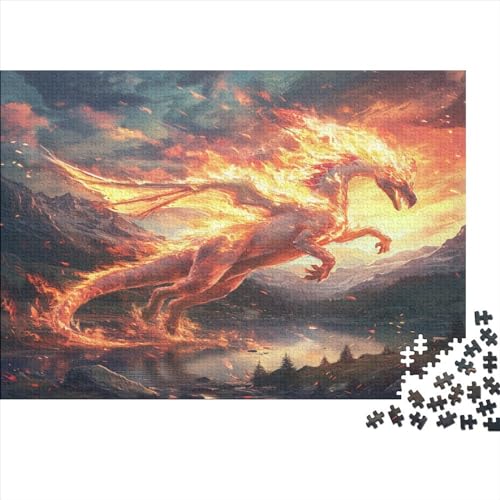 Flamme Pterosaurierier.kgm Puzzle 1000 Teile,für Erwachsene, Impossible Puzzle,farbenfrohes Legespiel,GesKükenlichkeitsspiel Für Die Ganze Familie,Erwachsenenpuzzle Puzzel 1000pcs (75x50cm) von BXYAFEKUD