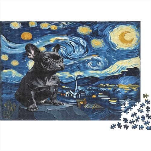 Französische Bulldogge 1000 Teile,Impossible Puzzle,Geschicklichkeitsspiel Für Die Ganze Familie, Erwachsenen Puzzlespiel Puzzel 1000pcs (75x50cm) von BXYAFEKUD