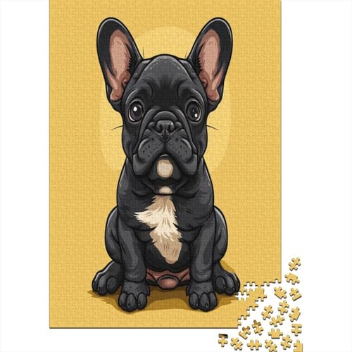 Französische Bulldogge Puzzlespiel 1000 Teile Puzzle Für Erwachsene Und Kinder Ab 14 Jahren, Erwachsenen Puzzlespiel Puzzel 1000pcs (75x50cm) von BXYAFEKUD