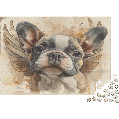 French BullHund Puzzle 1000 Teile Für Erwachsene Und Kinder Ab 14 Jahrenfür Stressabbauer Puzzlespiel Erwachsenen Puzzlespiel Puzzel 1000pcs (75x50cm) von BXYAFEKUD
