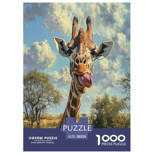 Giraffe Puzzle 1000 Teile Schwer Puzzle Spielzeug Lernspiel Impossible Herausforderungsspielzeug Für Erwachsene Und Kinder in Bewährter 38x26cm/1000pcs von BXYAFEKUD
