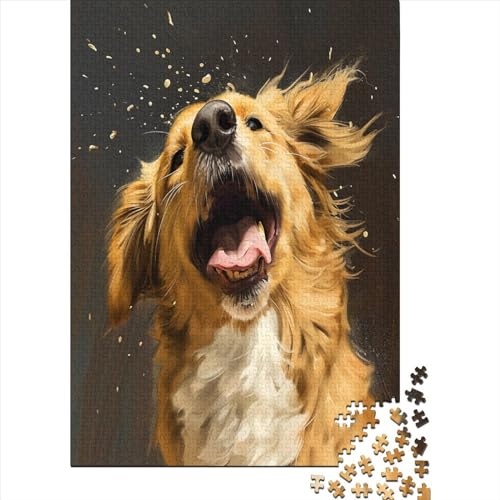 Golden Retriever Puzzle 1000 Teile,für Erwachsene, Impossible Puzzle,farbenfrohes Legespiel,Geschicklichkeitsspiel Für Die Ganze Familie,Erwachsenenpuzzle Puzzel 1000pcs (75x50cm) von BXYAFEKUD