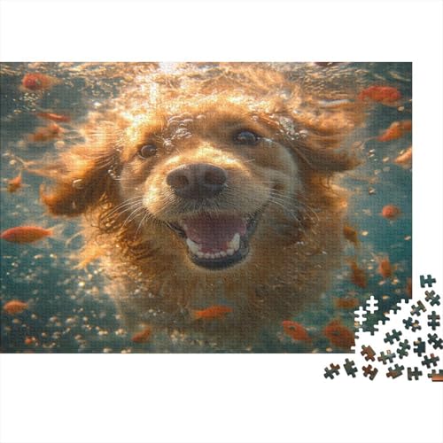 Golden Retriever Puzzle 1000 Teile Erwachsener Kniffel Spaß Für Die Ganze Familie - Abwechslungsreiche 1000 Puzzleteilige Motive Puzzle Erwachsene, Puzzel 1000pcs (75x50cm) von BXYAFEKUD