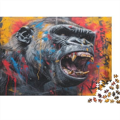 Gorilla 1000 Stück Puzzles Für Erwachsene Teenager Stress Abbauen Familien-Puzzlespiel 1000-teiliges Puzzle Kinder Lernspiel Spielzeug Geschenk Puzzel 1000pcs (75x50cm) von BXYAFEKUD