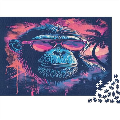 Gorilla Puzzle 1000 Teile Erwachsener Kniffel Spaß Für Die Ganze Familie - Abwechslungsreiche 1000 Puzzleteilige Motive Puzzle Erwachsene, Puzzel 1000pcs (75x50cm) von BXYAFEKUD