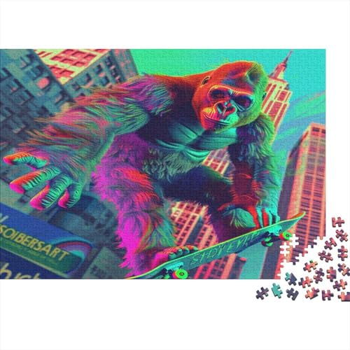 Gorilla Puzzle 1000 Teile Erwachsener Kniffel Spaß Für Die Ganze Familie - Abwechslungsreiche 1000 Puzzleteilige Motive Puzzlespiel Erwachsene, Puzzel 1000pcs (75x50cm) von BXYAFEKUD