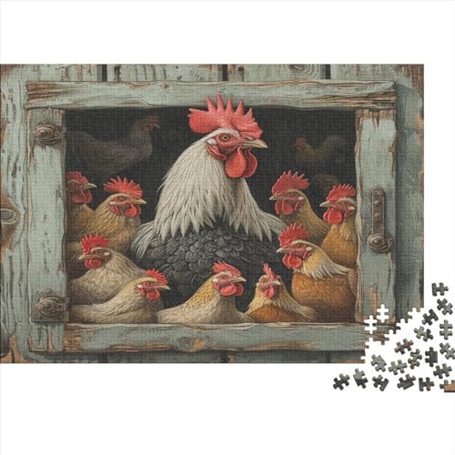 Hahn Puzzlespiel 1000 Teile Erwachsene -Puzzle 1000 Stück Spiel Puzzles Für Erwachsene Kinder Puzzle Erwachsenen Puzzlespiel Puzzel 1000pcs (75x50cm) von BXYAFEKUD